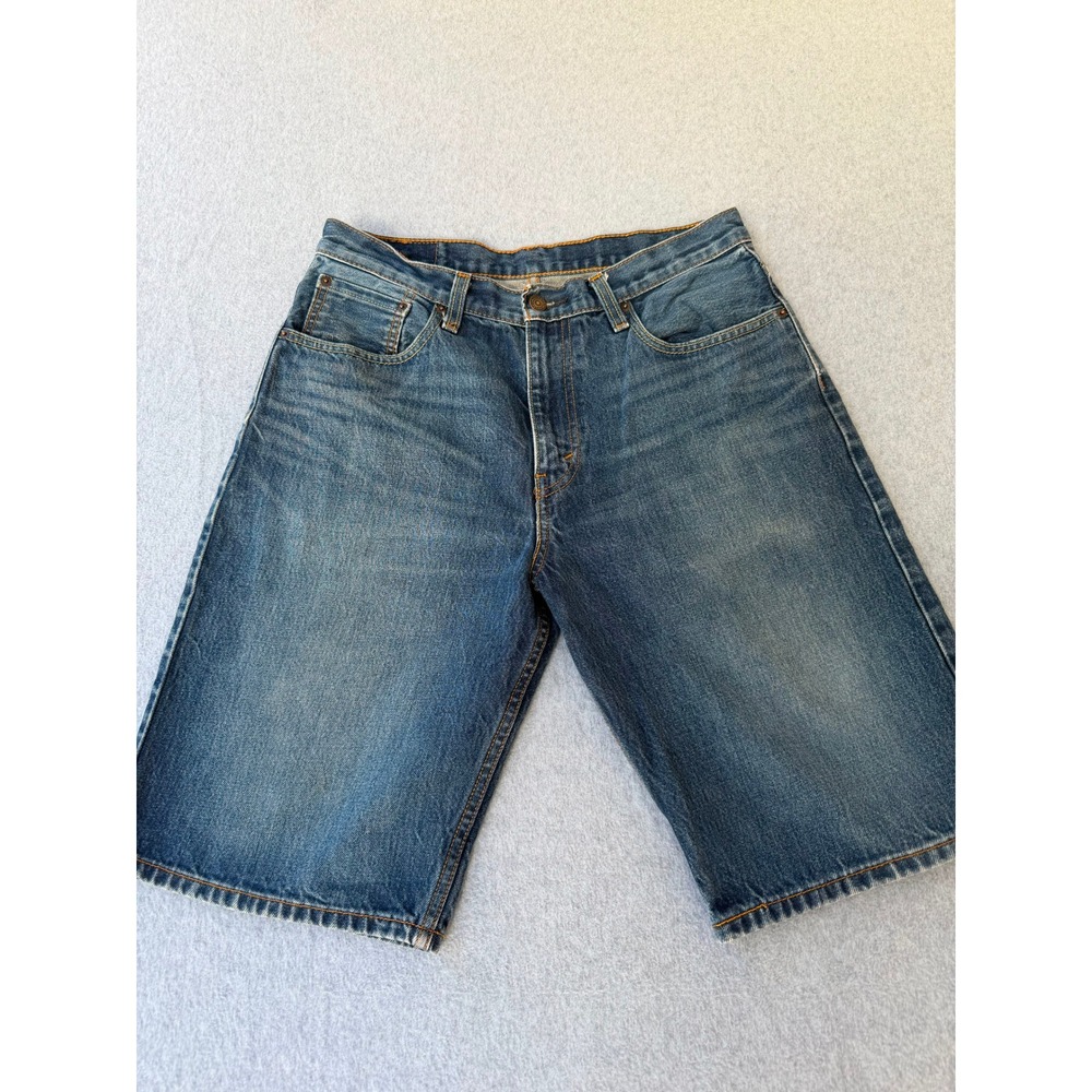 Levis 569 Loose Straight Denim Shorts Mens 32 Medium Wash Blue Jean Shorts